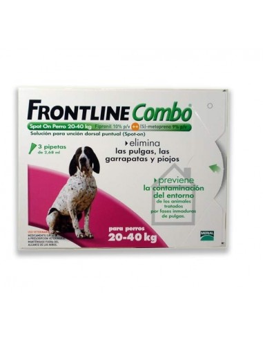 Frontline Combo Antiparasitario Spot On Perro 20-40kg, 3 pipetas x2.68ml