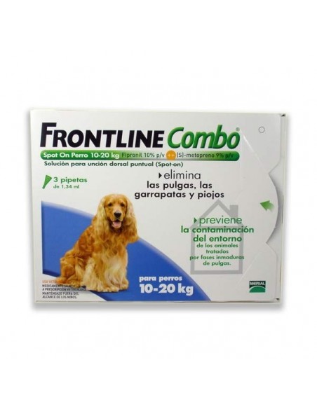 Frontline Combo Antiparasitario Spot On Perro 10-20kg, 3 pipetas x1.34ml