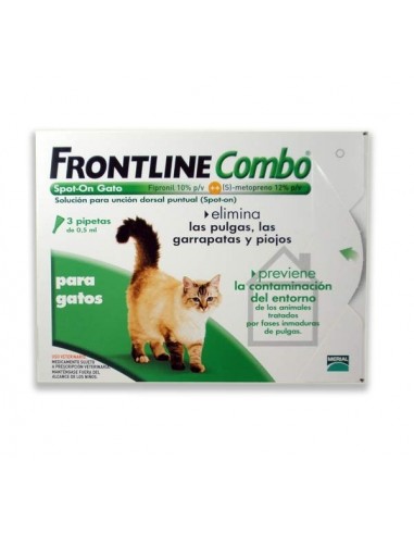 Frontline Combo Antiparasitario Spot On Gato, 3 pipetas x0.5ml