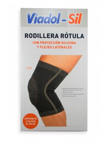 Viadol-Sil Rodillera Rótula con Protección Silicona y Flejes Laterales, Talla Grande